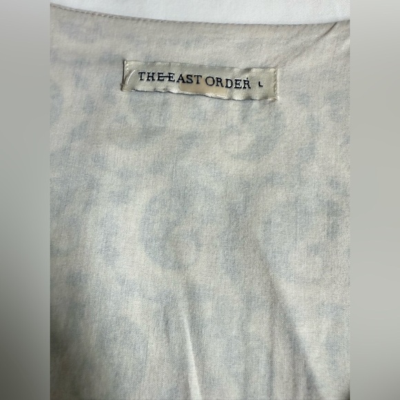 THE EAST ORDER Rust and black paisley deep V ruffle hem mini dress size L - Picture 12 of 16